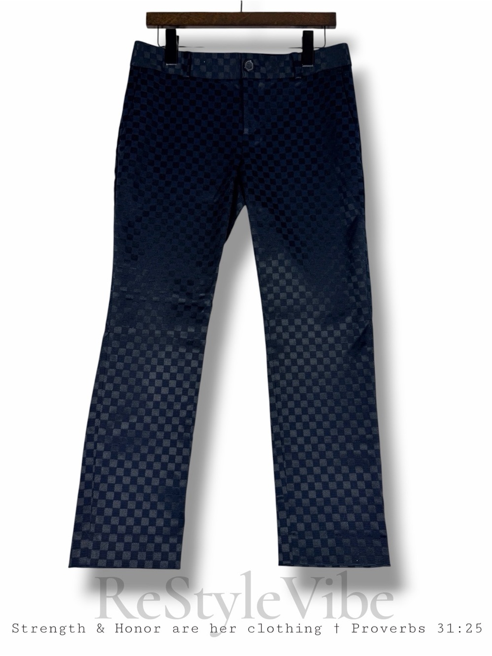 BANANA REPUBLIC Women’s Size 4 Pants Hampton Pant Navy Checkered Ankle